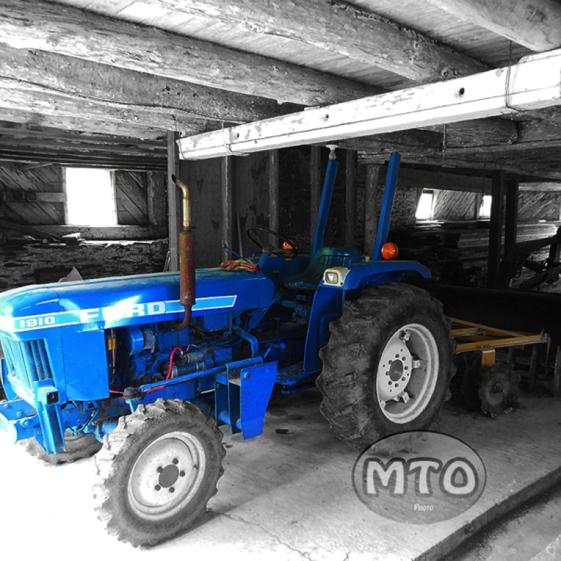 Blue Ford Tractor Color Splash